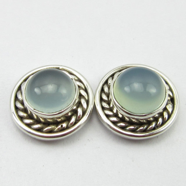 Cercei Argint 925 cu Calcedonie 1 cm lungime