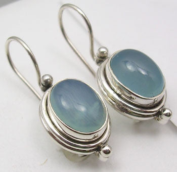 Cercei Argint 925 cu Calcedonie, 2.5 cm lungime