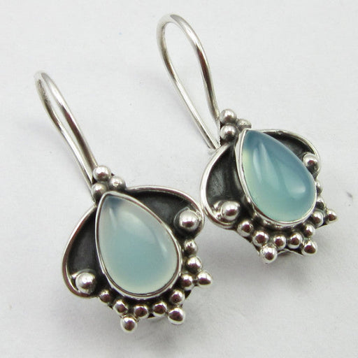 Cercei Argint 925 cu Calcedonie 2.5 cm lungime