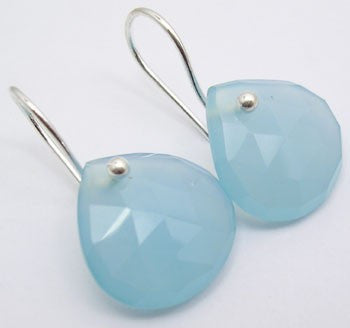 Cercei Argint 925 cu Calcedonie, 2.6 cm lungime