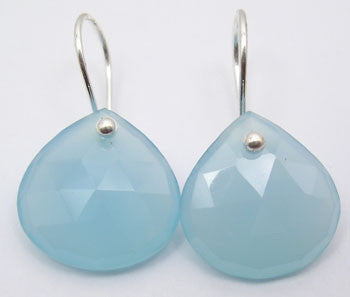 Cercei Argint 925 cu Calcedonie, 2.6 cm lungime