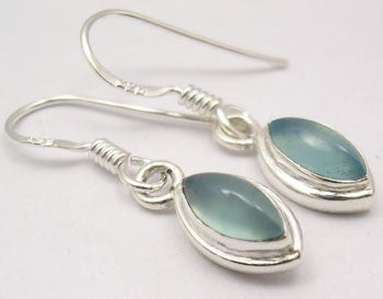 Cercei Argint 925 cu Calcedonie, 2.8 cm lungime