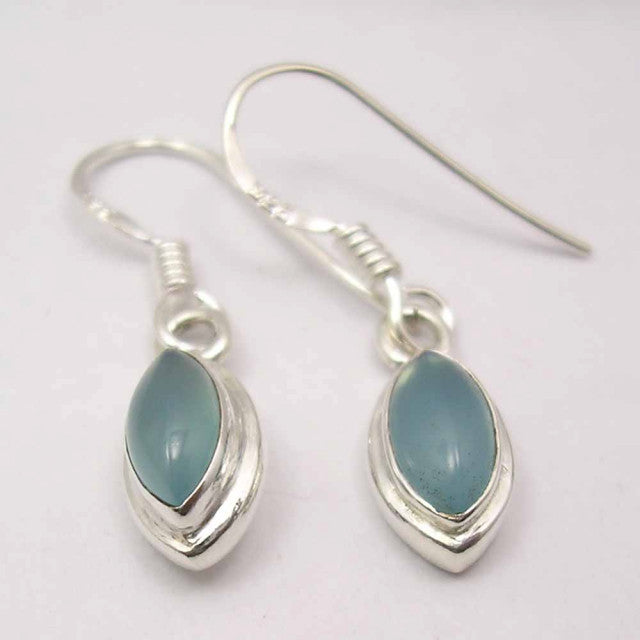 Cercei Argint 925 cu Calcedonie, 2.8 cm lungime