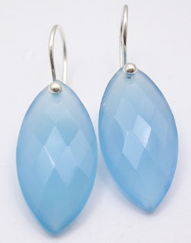 Cercei Argint 925 cu Calcedonie, 3.2 cm lungime
