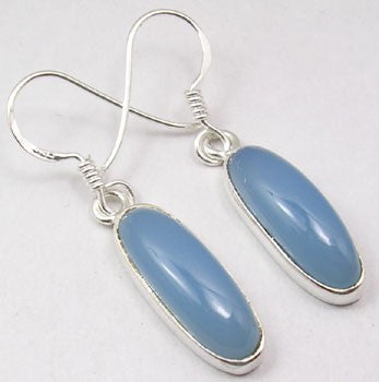 Cercei Argint 925 cu Calcedonie, 3,7 cm lungime