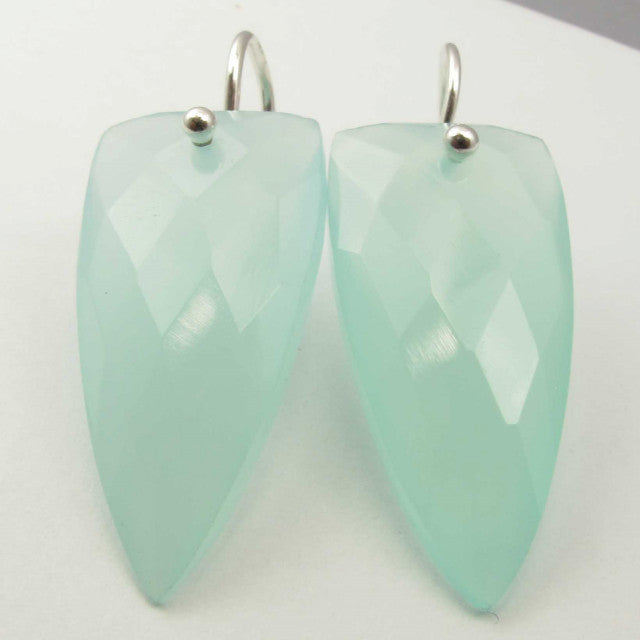 Cercei Argint 925 cu Calcedonie,3.7 cm lungime