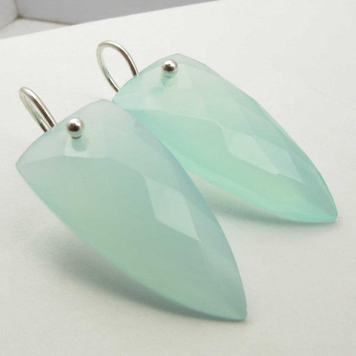 Cercei Argint 925 cu Calcedonie,3.7 cm lungime