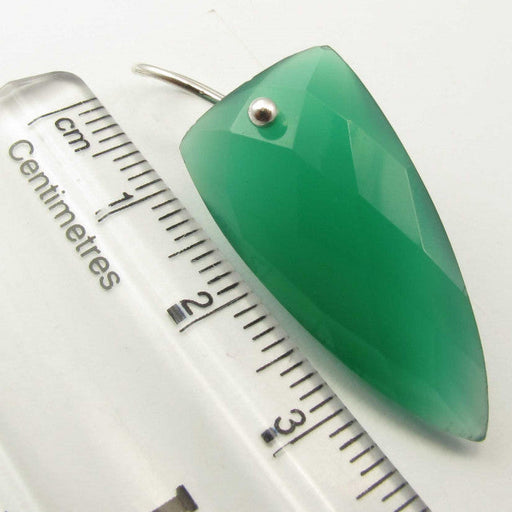 Cercei Argint 925 cu Onix verde,3.7 cm lungime