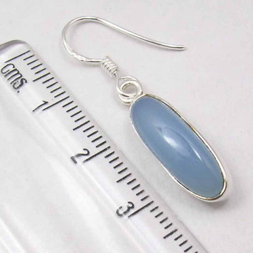 Cercei Argint 925 cu Calcedonie, 3,7 cm lungime
