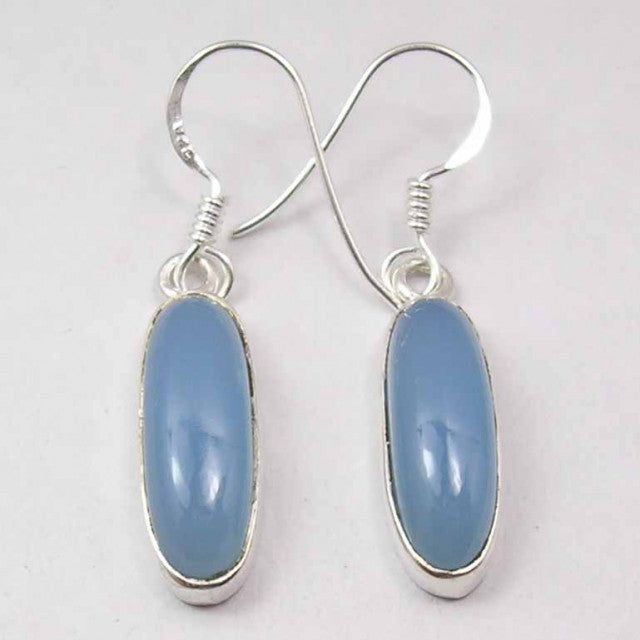 Cercei Argint 925 cu Calcedonie, 3,7 cm lungime