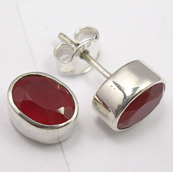 Cercei Argint 925 cu Carnelian, 0.9cm lungime