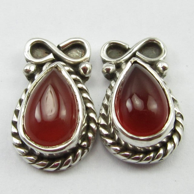 Cercei Argint 925 cu Carnelian 1,4 cm lungime