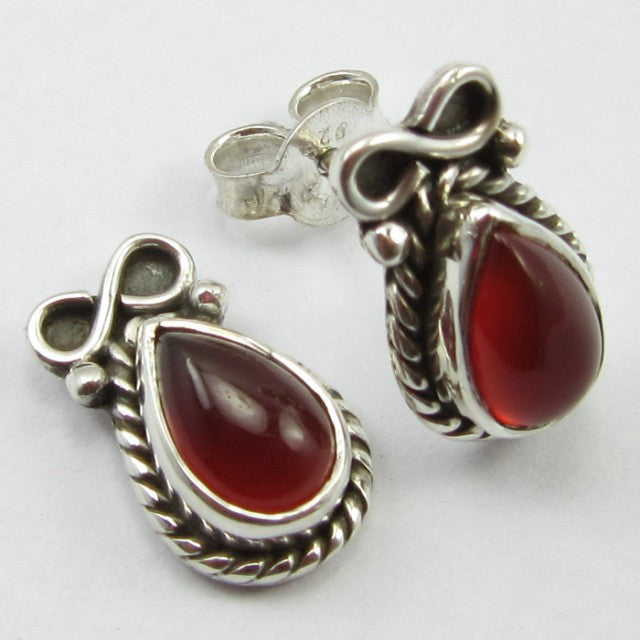 Cercei Argint 925 cu Carnelian 1,4 cm lungime