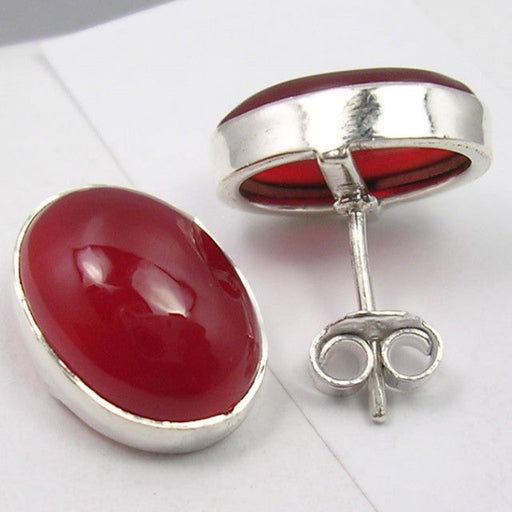 Cercei Argint 925 cu Carnelian, 1.5 cm lungime