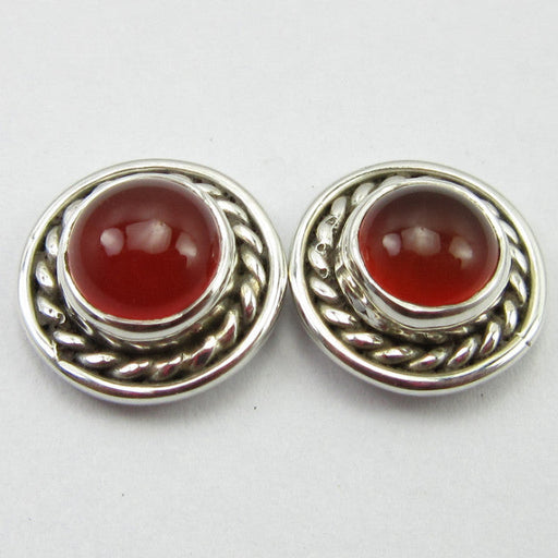 Cercei Argint 925 cu Carnelian 1 cm lungime