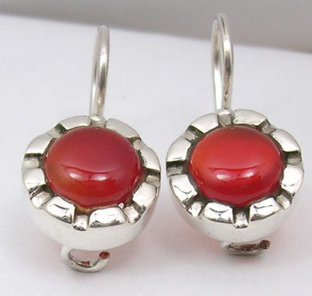 Cercei Argint 925 cu Carnelian, 2.3 cm lungime