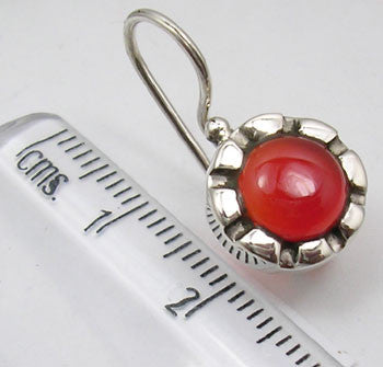 Cercei Argint 925 cu Carnelian, 2.3 cm lungime