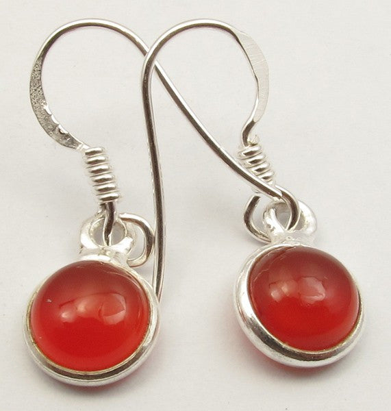 Cercei Argint 925 cu Carnelian, 2.7 cm lungime