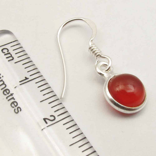 Cercei Argint 925 cu Carnelian, 2.7 cm lungime
