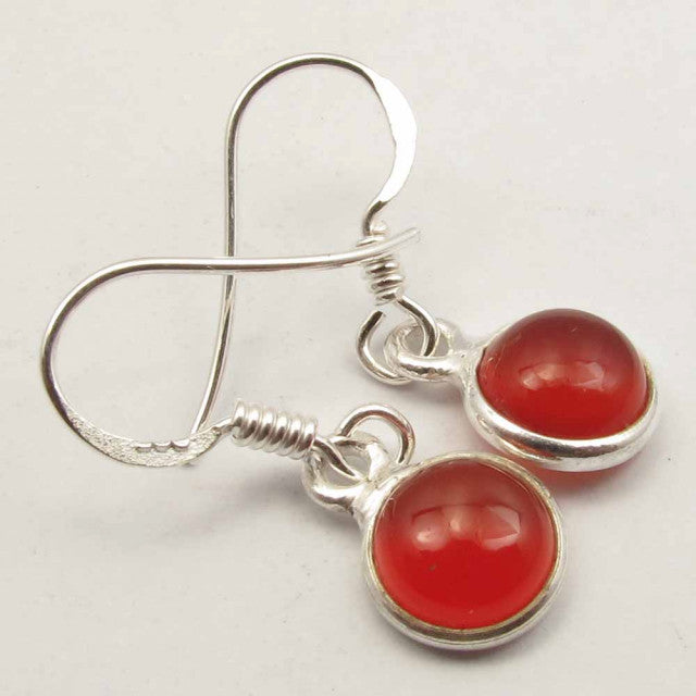 Cercei Argint 925 cu Carnelian, 2.7 cm lungime
