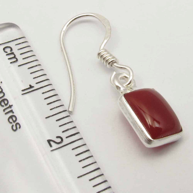 Cercei Argint 925 cu Carnelian, 2.7 cm lungime