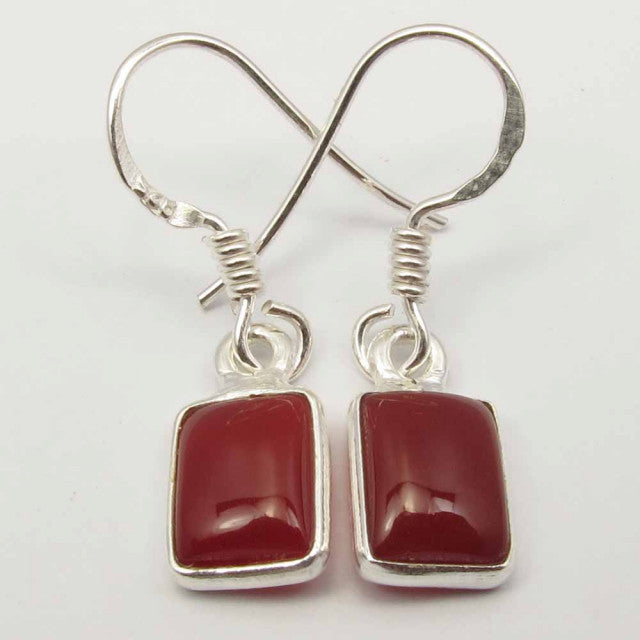 Cercei Argint 925 cu Carnelian, 2.7 cm lungime