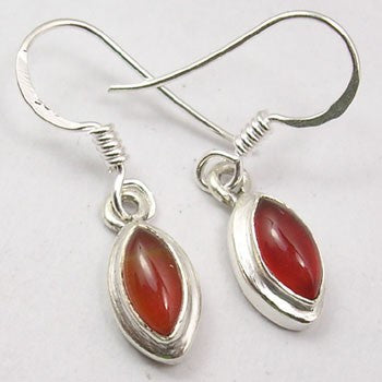 Cercei Argint 925 cu Carnelian, 2.8 cm lungime