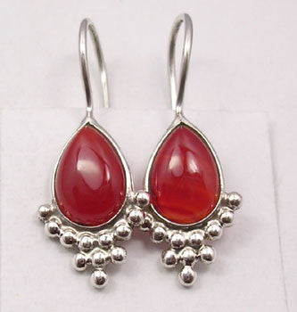 Cercei Argint 925 cu Carnelian, 2.8 cm lungime