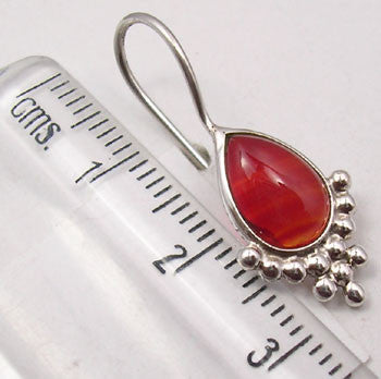 Cercei Argint 925 cu Carnelian, 2.8 cm lungime