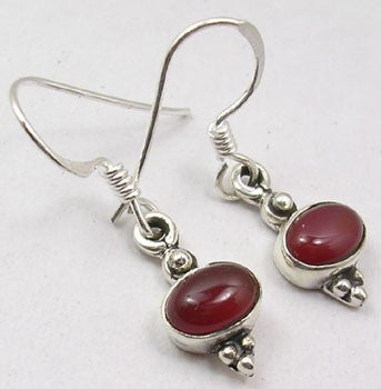 Cercei Argint 925 cu Carnelian , 2.9 cm lungime