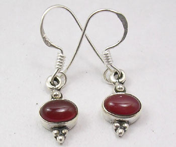 Cercei Argint 925 cu Carnelian , 2.9 cm lungime