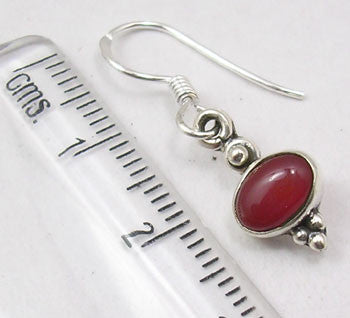 Cercei Argint 925 cu Carnelian , 2.9 cm lungime