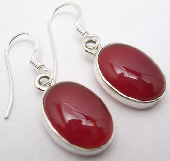 Cercei Argint 925 cu Carnelian, 3.1 cm lungime