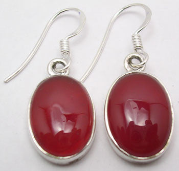 Cercei Argint 925 cu Carnelian, 3.1 cm lungime