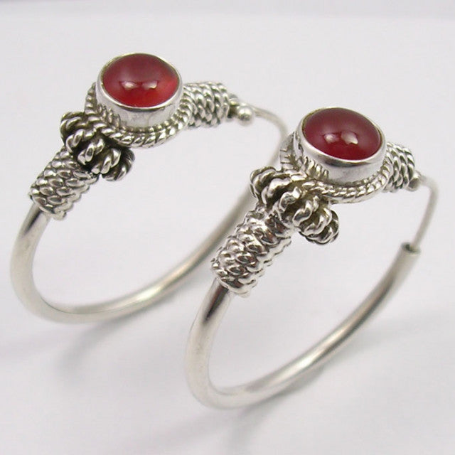 Cercei Argint 925 cu Carnelian, 3.1 cm lungime