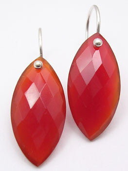 Cercei Argint 925 cu Carnelian, 3.2 cm lungime