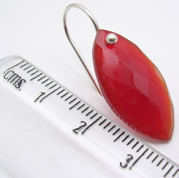 Cercei Argint 925 cu Carnelian, 3.2 cm lungime