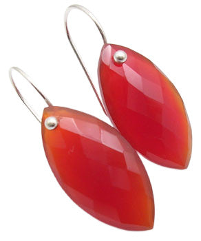 Cercei Argint 925 cu Carnelian, 3.2 cm lungime