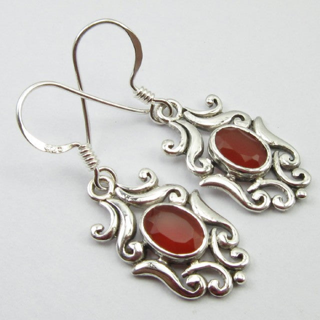 Cercei Argint 925 cu Carnelian 3,5 cm lungime