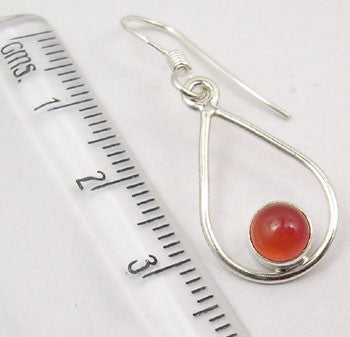 Cercei Argint 925 cu Carnelian, 3.5 cm lungime