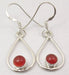 Cercei Argint 925 cu Carnelian, 3.5 cm lungime