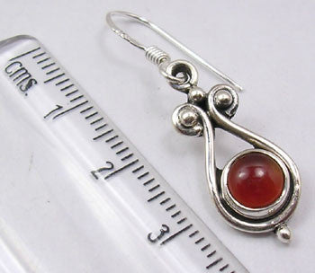 Cercei Argint 925 cu Carnelian, 3.5 cm lungime