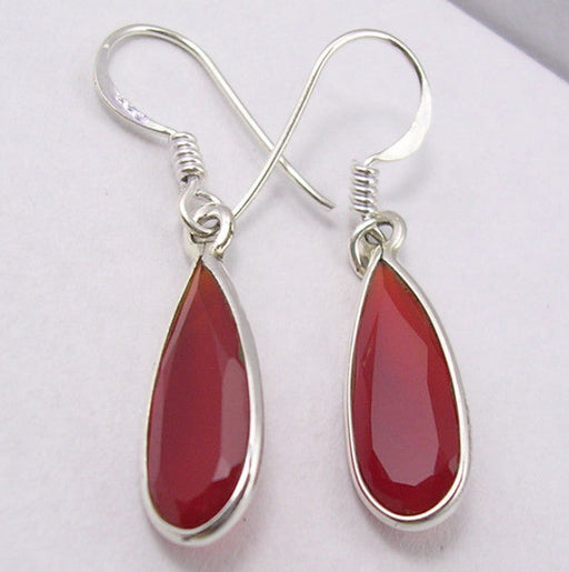 Cercei Argint 925 cu Carnelian, 3,6 cm lungime