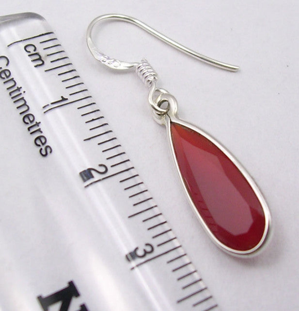 Cercei Argint 925 cu Carnelian, 3,6 cm lungime