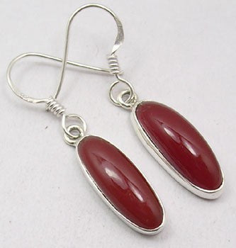 Cercei Argint 925 cu Carnelian 3.7 cm lungime