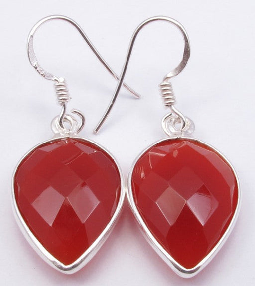 Cercei Argint 925 cu Carnelian, 3.7 cm lungime