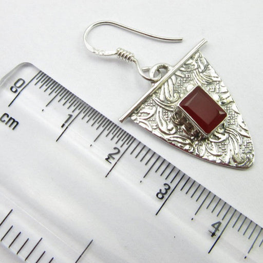 Cercei Argint 925 cu Carnelian 3,7 cm lungime