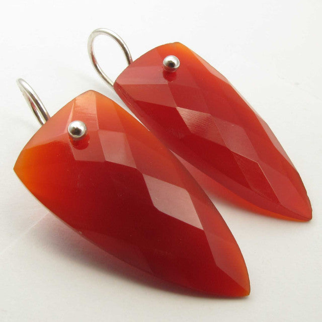 Cercei Argint 925 cu Carnelian, 3.7 cm lungime