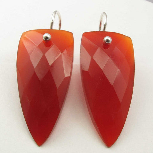 Cercei Argint 925 cu Carnelian, 3.7 cm lungime