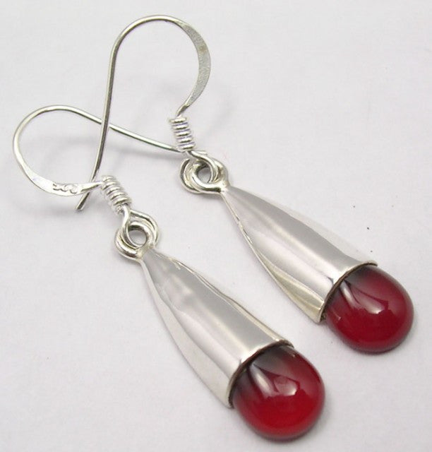 Cercei Argint 925 cu Carnelian, 3,8 cm lungime